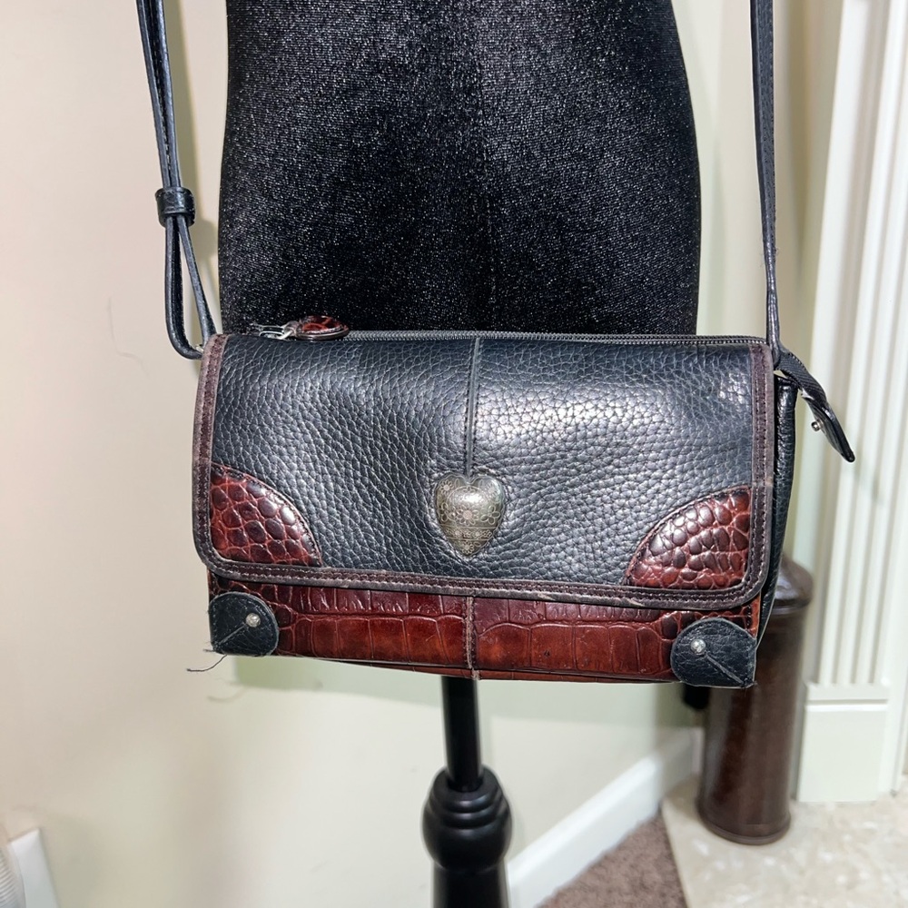 Brighton Pebbled Leather Crossbody with Embossed Trim & Heart Hardware
